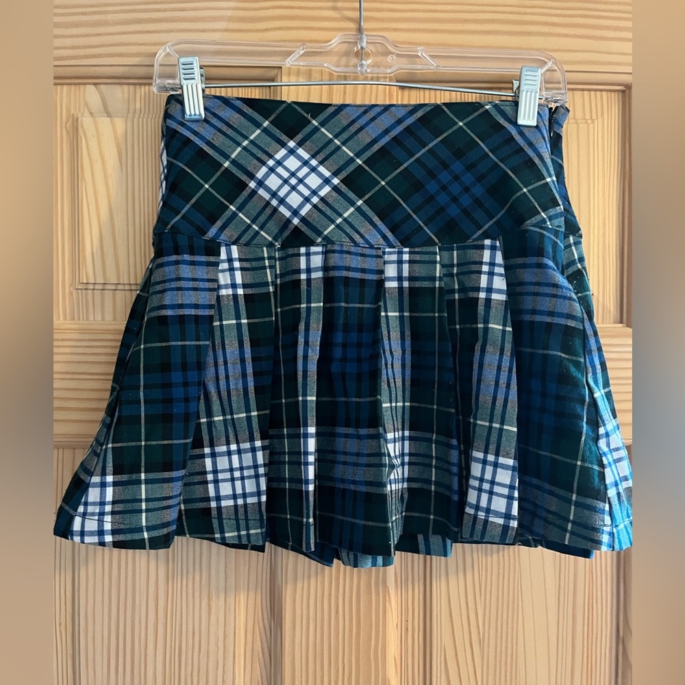 American Eagle Plaid Skirt Blue Green Size 00